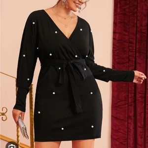 Plus Size Black and Pearl tie dress